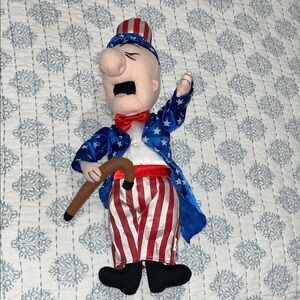 Mr.Magoo Patriotic Uncle Sam Plush Doll - Red, White & Blue 19”
